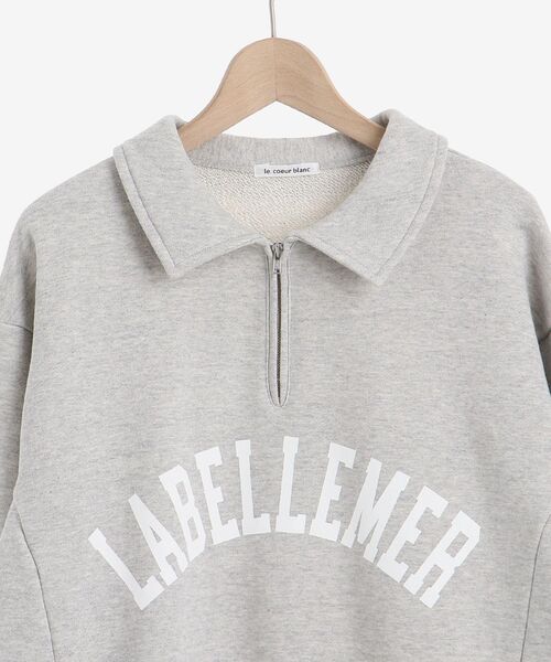 le.coeur blanc（ルクールブラン）の「ハーフジップロゴ裏毛プルオーバー（Tシャツ/カットソー・レディース・グレー/アイボリー・38）」の20枚目の写真