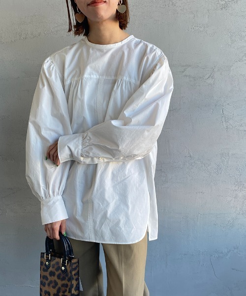 THE SHINZONE（ザ　シンゾーン）の「[THE SHINZONE/ザ シンゾーン] スモックブラウス（シャツ/ブラウス・レディース・ホワイト/ネイビー・34）」の11枚目の写真