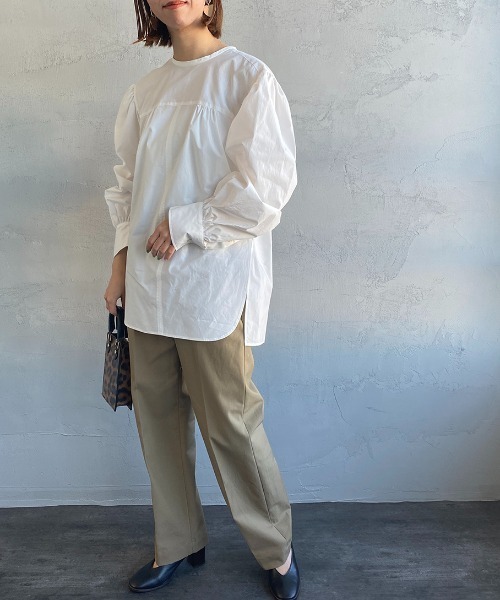 THE SHINZONE（ザ　シンゾーン）の「[THE SHINZONE/ザ シンゾーン] スモックブラウス（シャツ/ブラウス・レディース・ホワイト/ネイビー・34）」の7枚目の写真