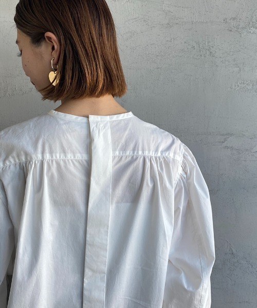 THE SHINZONE（ザ　シンゾーン）の「[THE SHINZONE/ザ シンゾーン] スモックブラウス（シャツ/ブラウス・レディース・ホワイト/ネイビー・34）」の12枚目の写真