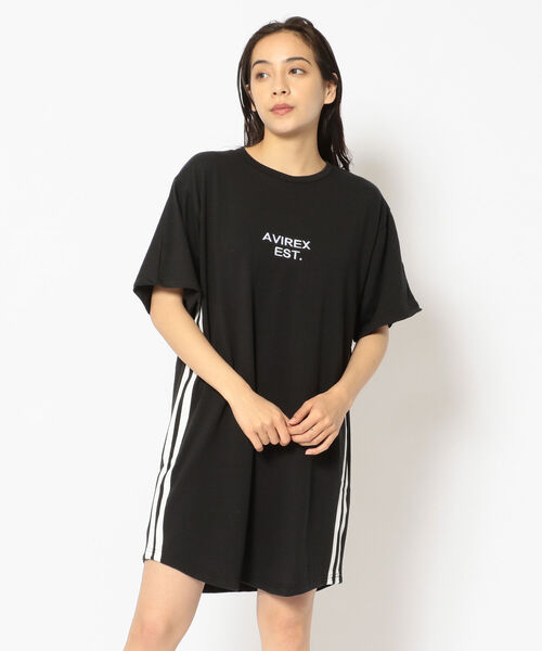 AVIREX（アヴィレックス）の「【直営店限定】AVIREX VARSITY LOGO ONE PIECE/ バーシティロゴワンピース（ワンピース・レディース・ブラック/その他5/グリーン・FREE）」の4枚目の写真