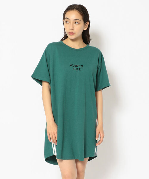 AVIREX（アヴィレックス）の「【直営店限定】AVIREX VARSITY LOGO ONE PIECE/ バーシティロゴワンピース（ワンピース・レディース・ブラック/その他5/グリーン・FREE）」の5枚目の写真