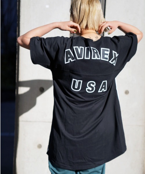 AVIREX（アヴィレックス）の「【直営店限定】AVIREX VARSITY LOGO ONE PIECE/ バーシティロゴワンピース（ワンピース・レディース・ブラック/その他5/グリーン・FREE）」の2枚目の写真