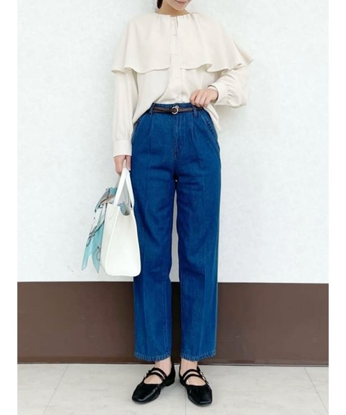 Te chichi TERRASSE（テチチテラス）の「ケープカラーブラウス（シャツ/ブラウス・レディース・ベージュ/ピンク/チャコール・ﾌﾘ-）」の7枚目の写真