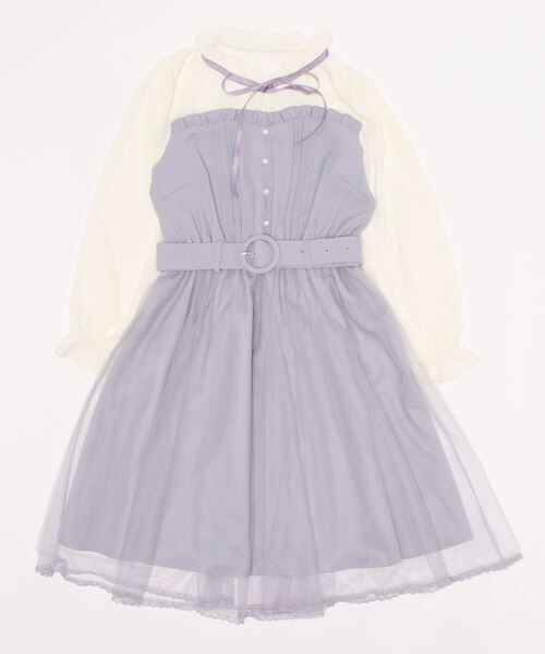 ⭐︎タグ付き新品⭐︎正規品⭐︎ポローラ　クロスチュールビスチェ Ambre Neige（アンブルネージュ）の「drawstring tulle bustier