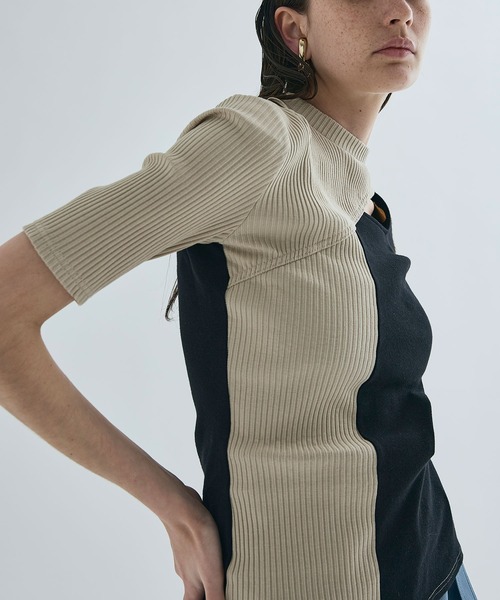 UNITED TOKYO（ユナイテッドトウキョウ）の「アシメカッティングTOPS（Tシャツ/カットソー・レディース・ブラック/ベージュ/ブルー/グリーン・FREE）」の17枚目の写真