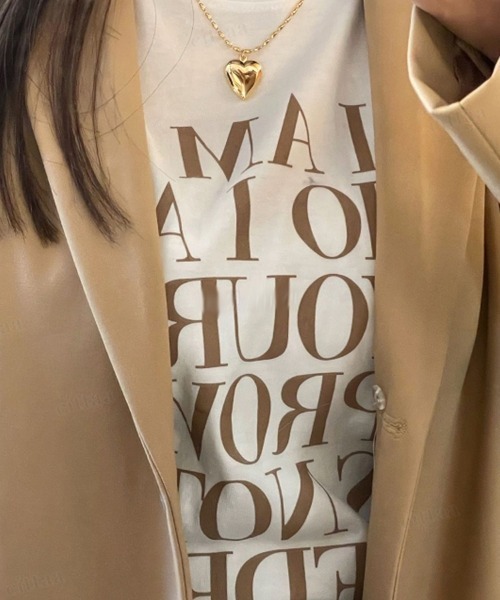 Dalfwin(ダールフィン)の「I AMレタリング半袖Tシャツ(Tシャツ/カットソー・レディース・グリーン/ブラック/ベージュ/バイオレット・FREE)」の22枚目の写真