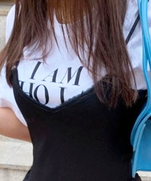 Dalfwin(ダールフィン)の「I AMレタリング半袖Tシャツ(Tシャツ/カットソー・レディース・グリーン/ブラック/ベージュ/バイオレット・FREE)」の11枚目の写真