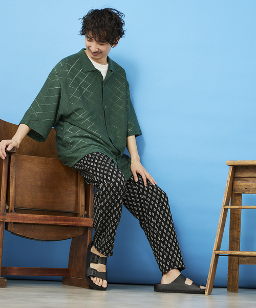 JOURNAL STANDARD relume（ジャーナルスタンダード　レリューム）の「《追加》総柄ジャージーパンツ ”DAIYA”（その他パンツ・メンズ・ブラック/ネイビー/ブラウン/ナチュラル・MEDIUM/LARGE）」の5枚目の写真