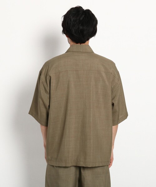 BASECONTROL(ベースコントロール)の「◆リネンタッチシャンブレー ビッグシルエット 半袖ジップシャツ(シャツ/ブラウス・メンズ・ブラック/ベージュ/ネイビー・02/03/04)」の6枚目の写真