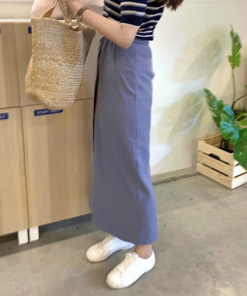 LAUIR（ラウアー）の「リネン混ラップスカート（スカート・レディース・ブラック/ブラウン/アイボリー/ブルーグレー/ワイン/カーキ/モカ・LARGE/X-LARGE/MEDIUM）」の12枚目の写真