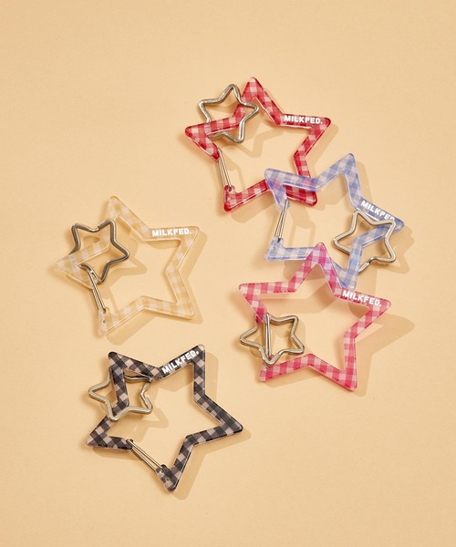 MILKFED.(ミルクフェド)の「NEO STAR CARABINER GINGHAM/ギンガムチェック/星 カラビナ/キーホルダー(キーホルダー・レディース・ライトブルー/ブラック/ベージュ/レッド/ライトピンク・ONE SIZE)」の11枚目の写真