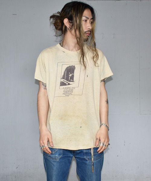 VINTAGE(ヴィンテージ)の「【ヴィンテージ古着】70's "AMERICAN COLLEGE THEATRE FESTIVAL TEN" Tシャツ(Tシャツ/カットソー・メンズ・ベージュ・LARGE)」の1枚目の写真