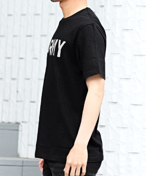 LUXSTYLE(ラグスタイル)の「ARMYプリントTシャツ(Tシャツ/カットソー・メンズ・ホワイト/ブラック/ベージュ・M/L/XL)」の5枚目の写真