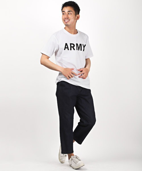 LUXSTYLE(ラグスタイル)の「ARMYプリントTシャツ(Tシャツ/カットソー・メンズ・ホワイト/ブラック/ベージュ・M/L/XL)」の7枚目の写真