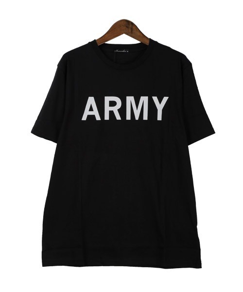 LUXSTYLE(ラグスタイル)の「ARMYプリントTシャツ(Tシャツ/カットソー・メンズ・ホワイト/ブラック/ベージュ・M/L/XL)」の9枚目の写真