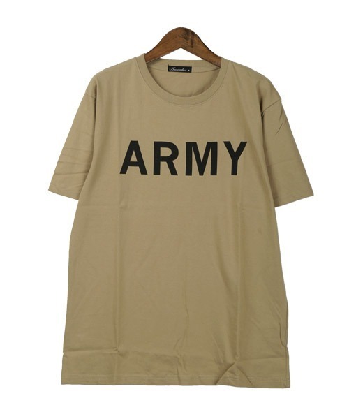 LUXSTYLE(ラグスタイル)の「ARMYプリントTシャツ(Tシャツ/カットソー・メンズ・ホワイト/ブラック/ベージュ・M/L/XL)」の11枚目の写真