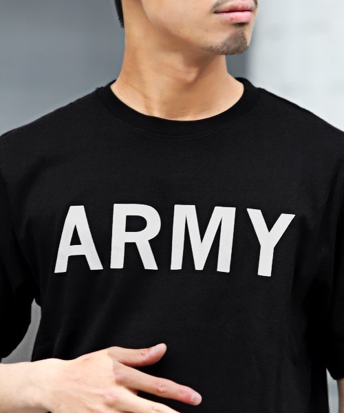 LUXSTYLE(ラグスタイル)の「ARMYプリントTシャツ(Tシャツ/カットソー・メンズ・ホワイト/ブラック/ベージュ・M/L/XL)」の12枚目の写真