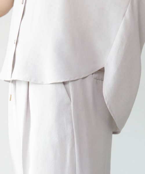 M.deux（エムドゥ）の「リネンライクセットアップ（セットアップ・レディース・ライトグレー/ブラック・MEDIUM）」の11枚目の写真