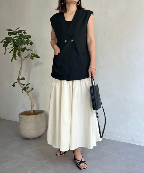 prose verse（プロズヴェール）の「麻調Wボタンジレ（ベスト・レディース・アイボリー/ブラック/ベージュ・MEDIUM）」の12枚目の写真