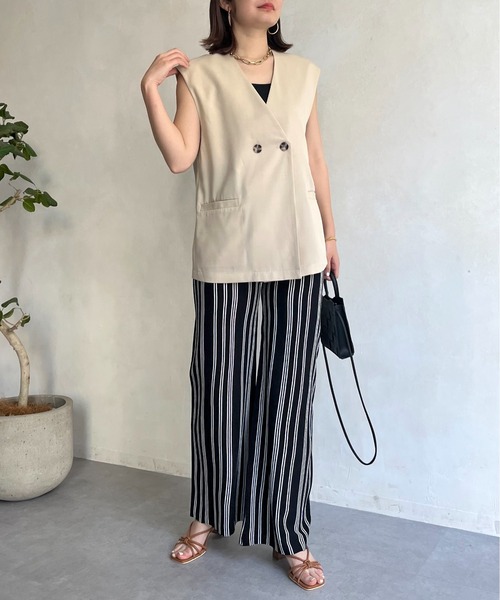 prose verse（プロズヴェール）の「麻調Wボタンジレ（ベスト・レディース・アイボリー/ブラック/ベージュ・MEDIUM）」の21枚目の写真