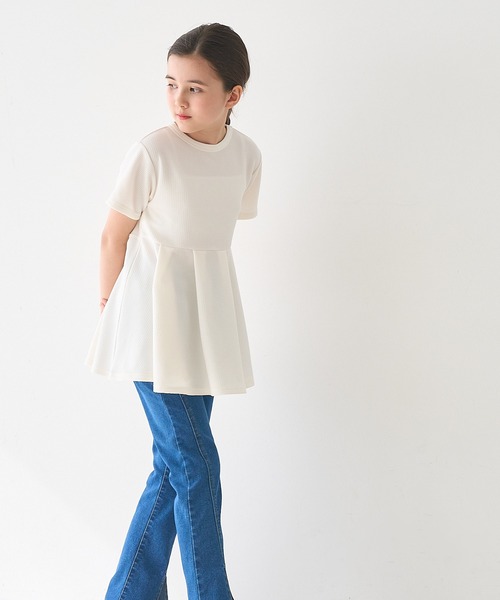 coca（coca）（コカ）の「【WEB限定セール】キッズ エンボスタックチュニック（Tシャツ/カットソー・キッズ・ブラック/ピンク系その他/アイボリー・100/110/120/130/140/150）」の13枚目の写真