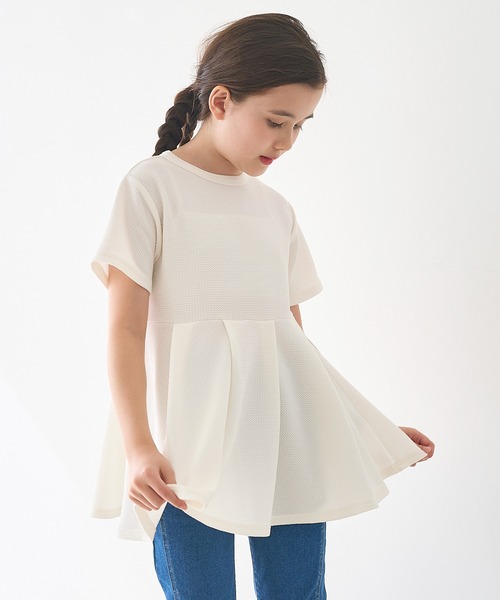 coca（coca）（コカ）の「【WEB限定セール】キッズ エンボスタックチュニック（Tシャツ/カットソー・キッズ・ブラック/ピンク系その他/アイボリー・100/110/120/130/140/150）」の14枚目の写真