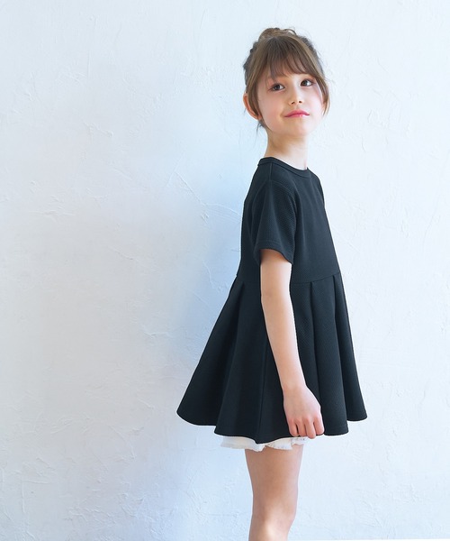 coca（coca）（コカ）の「【WEB限定セール】キッズ エンボスタックチュニック（Tシャツ/カットソー・キッズ・ブラック/ピンク系その他/アイボリー・100/110/120/130/140/150）」の6枚目の写真