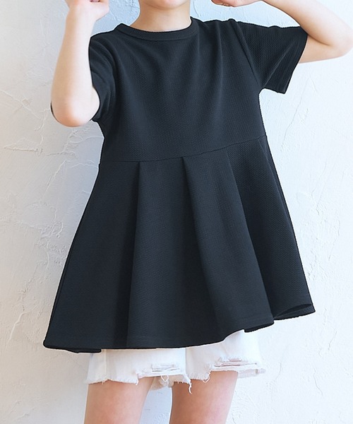 coca（coca）（コカ）の「【WEB限定セール】キッズ エンボスタックチュニック（Tシャツ/カットソー・キッズ・ブラック/ピンク系その他/アイボリー・100/110/120/130/140/150）」の7枚目の写真