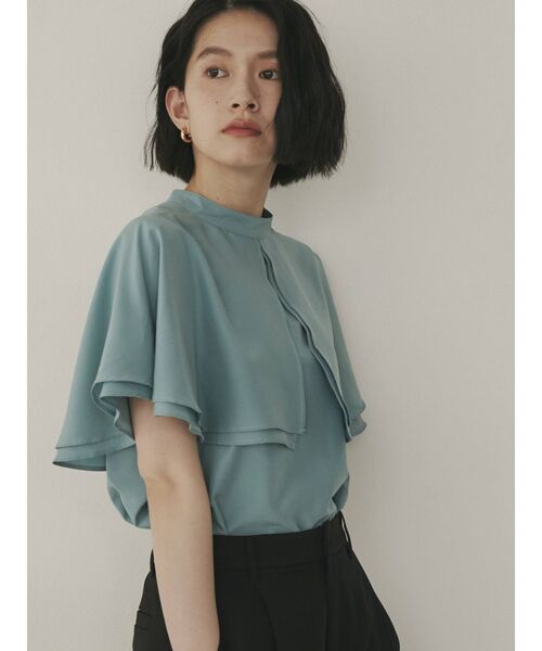 COTORICA（コトリカ）の「ケープカラーブラウス（シャツ/ブラウス・レディース・ブラック/オフホワイト/グリーン・FREE）」の5枚目の写真