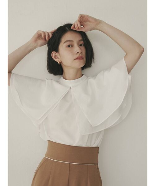 COTORICA（コトリカ）の「ケープカラーブラウス（シャツ/ブラウス・レディース・ブラック/オフホワイト/グリーン・FREE）」の13枚目の写真