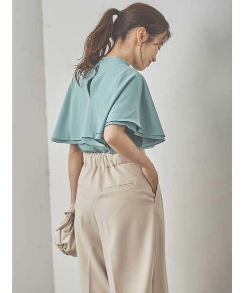 COTORICA（コトリカ）の「ケープカラーブラウス（シャツ/ブラウス・レディース・ブラック/オフホワイト/グリーン・FREE）」の10枚目の写真