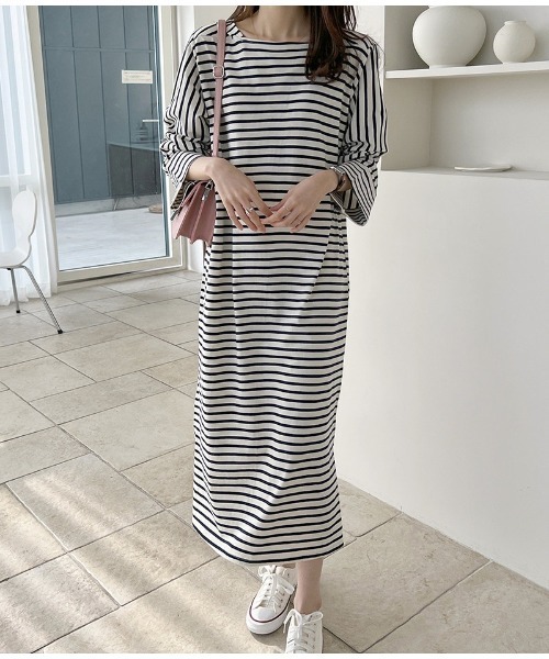 セール オーバーサイズ ボーダー ワンピース ワンピース Blanc Ficelle ブランフィセル のファッション通販 Zozotown