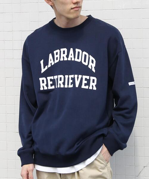 Labrador Retriever（ラブラドールリトリーバー）の「Labrador Retriever(ラブラドール レトリバー)別注ウラケクルーネックスウェット（スウェット・メンズ・ホワイト/ネイビー・X-LARGE/LARGE/SMALL/MEDIUM）」の2枚目の写真