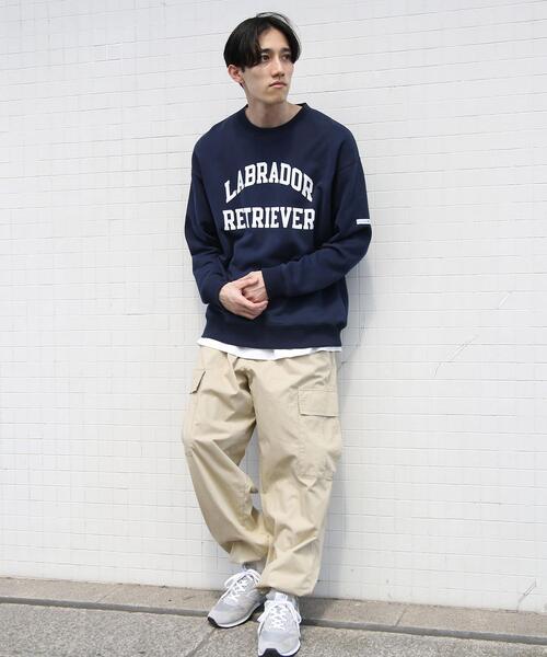 Labrador Retriever（ラブラドールリトリーバー）の「Labrador Retriever(ラブラドール レトリバー)別注ウラケクルーネックスウェット（スウェット・メンズ・ホワイト/ネイビー・X-LARGE/LARGE/SMALL/MEDIUM）」の6枚目の写真