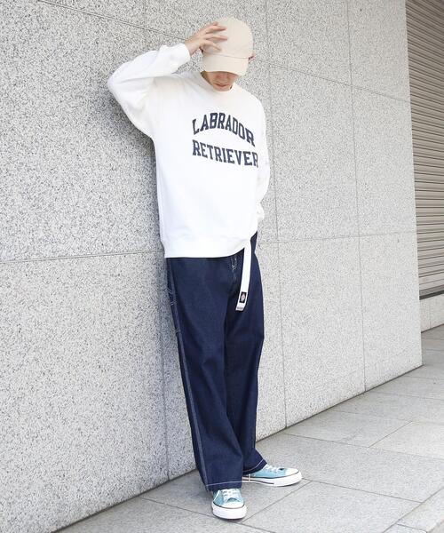 Labrador Retriever（ラブラドールリトリーバー）の「Labrador Retriever(ラブラドール レトリバー)別注ウラケクルーネックスウェット（スウェット・メンズ・ホワイト/ネイビー・X-LARGE/LARGE/SMALL/MEDIUM）」の17枚目の写真
