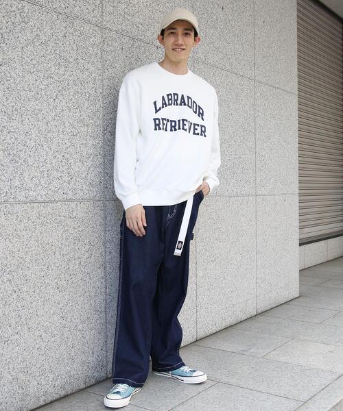 Labrador Retriever（ラブラドールリトリーバー）の「Labrador Retriever(ラブラドール レトリバー)別注ウラケクルーネックスウェット（スウェット・メンズ・ホワイト/ネイビー・X-LARGE/LARGE/SMALL/MEDIUM）」の16枚目の写真