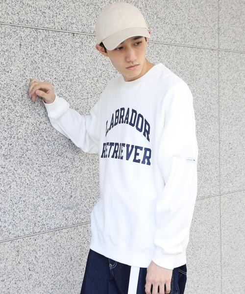 Labrador Retriever（ラブラドールリトリーバー）の「Labrador Retriever(ラブラドール レトリバー)別注ウラケクルーネックスウェット（スウェット・メンズ・ホワイト/ネイビー・X-LARGE/LARGE/SMALL/MEDIUM）」の14枚目の写真