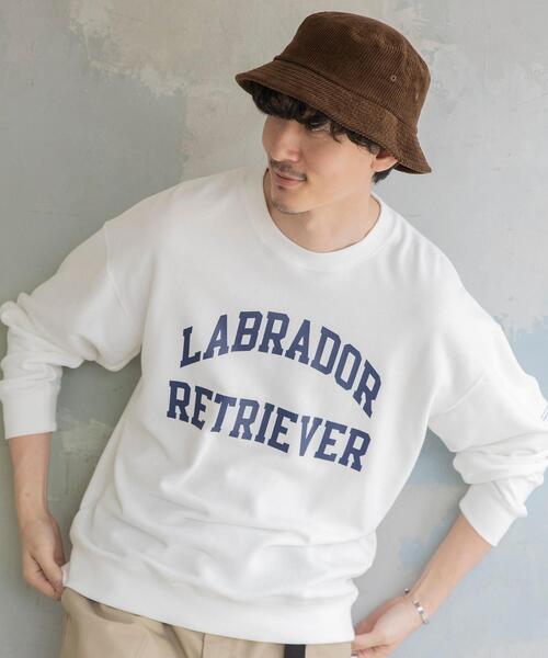 Labrador Retriever（ラブラドールリトリーバー）の「Labrador Retriever(ラブラドール レトリバー)別注ウラケクルーネックスウェット（スウェット・メンズ・ホワイト/ネイビー・X-LARGE/LARGE/SMALL/MEDIUM）」の13枚目の写真