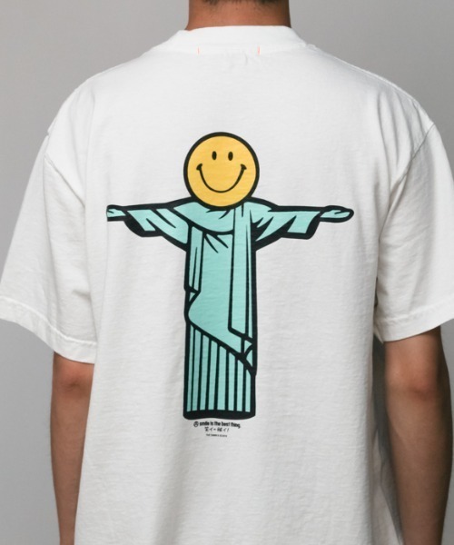 THE DAWN B（ダウンビー）の「【The Dawn B】SMILE JESUS（Tシャツ/カットソー・メンズ・ホワイト/サックスブルー・M/L/XL）」の2枚目の写真