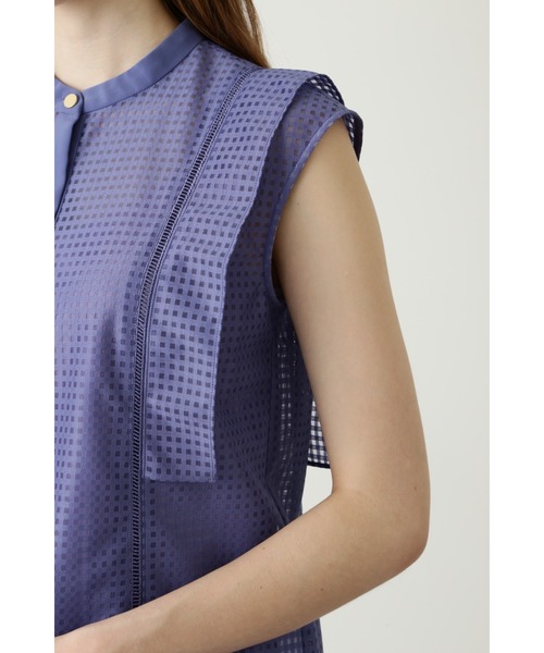 PINKY&DIANNE(ピンキーアンドダイアン)の「◆ラッセルチェックコンビブラウス(シャツ/ブラウス・レディース・ブラック/パープル系その他2・38)」の5枚目の写真