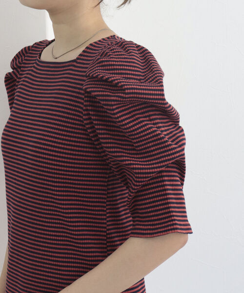 fredy emue（フレディエミュ）の「テレコボーダー袖ボリュームワンピース（前後2WAY）（ワンピース・レディース・パープル系その他/ブラウン系その他・36/38）」の21枚目の写真