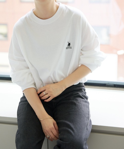 Daily russet（デイリー ラシット）の「【GREENWICH POLO CLUB】別注ロンT（Tシャツ/カットソー・レディース・ブラック/ベージュ/グレー・FREE）」の5枚目の写真