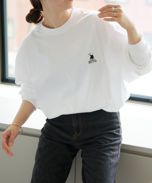 Daily russet（デイリー ラシット）の「【GREENWICH POLO CLUB】別注ロンT（Tシャツ/カットソー・レディース・ブラック/ベージュ/グレー・FREE）」の4枚目の写真