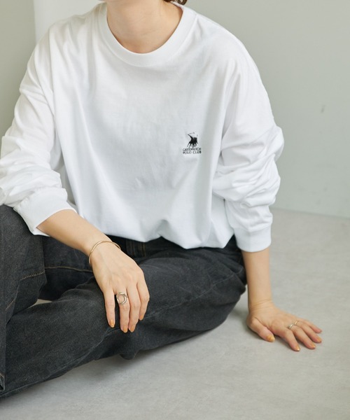 Daily russet（デイリー ラシット）の「【GREENWICH POLO CLUB】別注ロンT（Tシャツ/カットソー・レディース・ブラック/ベージュ/グレー・FREE）」の6枚目の写真