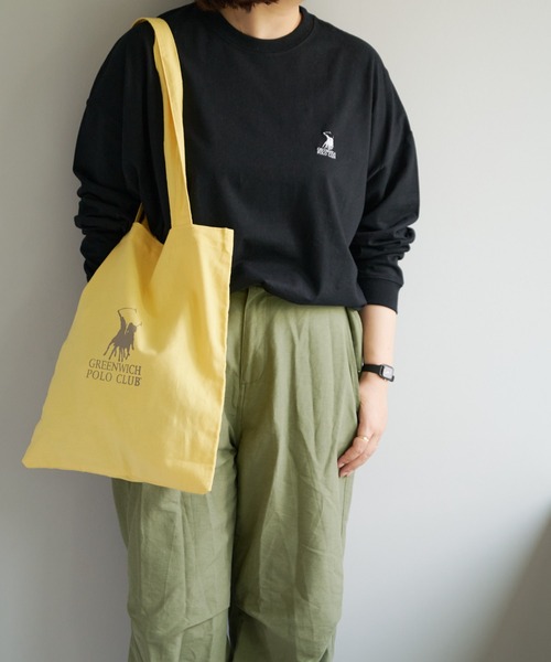 Daily russet（デイリー ラシット）の「【GREENWICH POLO CLUB】別注ロンT（Tシャツ/カットソー・レディース・ブラック/ベージュ/グレー・FREE）」の14枚目の写真