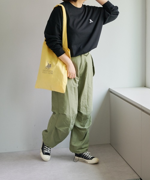 Daily russet（デイリー ラシット）の「【GREENWICH POLO CLUB】別注ロンT（Tシャツ/カットソー・レディース・ブラック/ベージュ/グレー・FREE）」の17枚目の写真