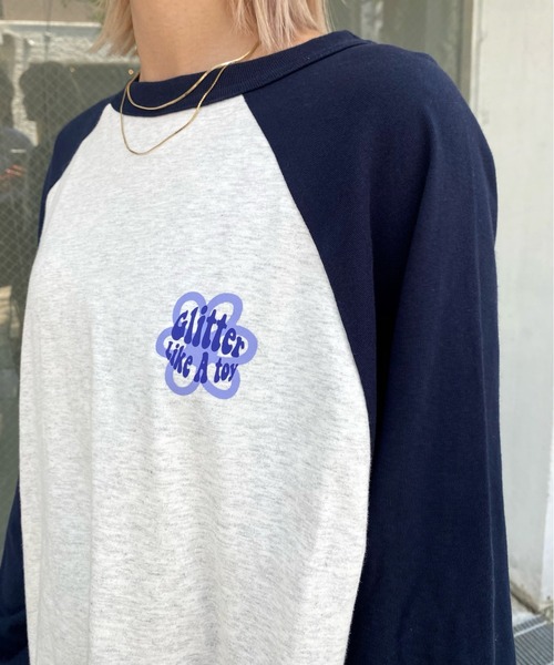 【美品】“FLOWER ORB LAYERS” ロンT RODEO CROWNS WIDE BOWL | falling flower ニット (ニット ) |SHEL