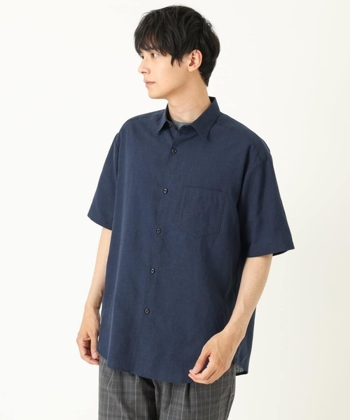 a.v.v（アーヴェヴェ）の「【S-XXL】ハイブリッドリネンワイドシルエットシャツ（シャツ/ブラウス・メンズ・ネイビー/ミント/ボルドー/ベージュ/ブルー・48/50/44/46/52）」の22枚目の写真