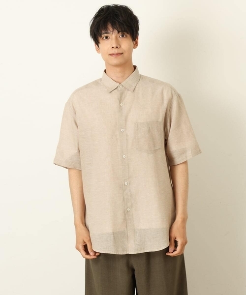 a.v.v（アーヴェヴェ）の「【S-XXL】ハイブリッドリネンワイドシルエットシャツ（シャツ/ブラウス・メンズ・ネイビー/ミント/ボルドー/ベージュ/ブルー・48/50/44/46/52）」の15枚目の写真